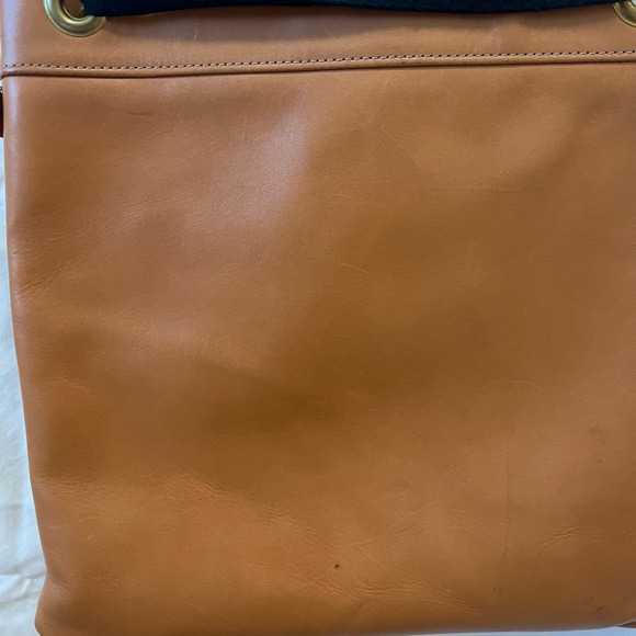 Clare V Delphine Bag with leather grommets and black leather strap. - Picture 15 of 16